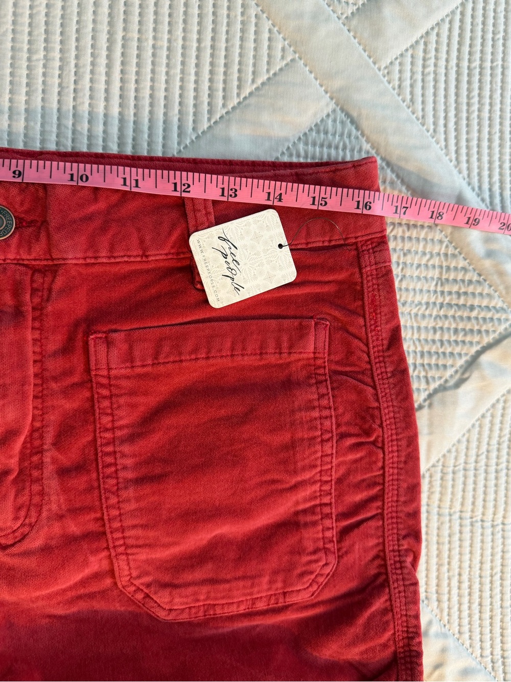 Free People High Time Kick Flare Red Dahlia Corduroys Sz 14 NWT - Picture 13 of 13